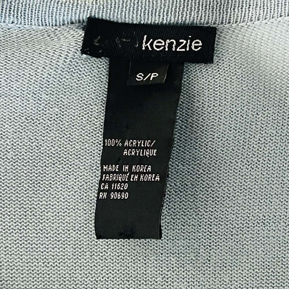 Kenzie Women's Light Blue V-Neck Button-Front Knit Cardigan Sweater Size Small - Picture 6 of 8
